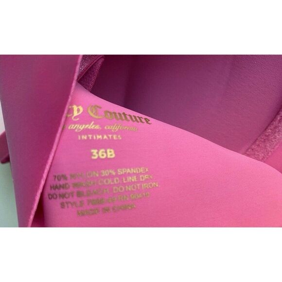 2 Pack Juicy Couture Bra Sz 36B SEXY Push Up JC7888 Hearts Valentines Pink NEW - Picture 9 of 10